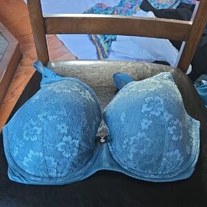Victoria's Secret Blue Floral Lace Bra